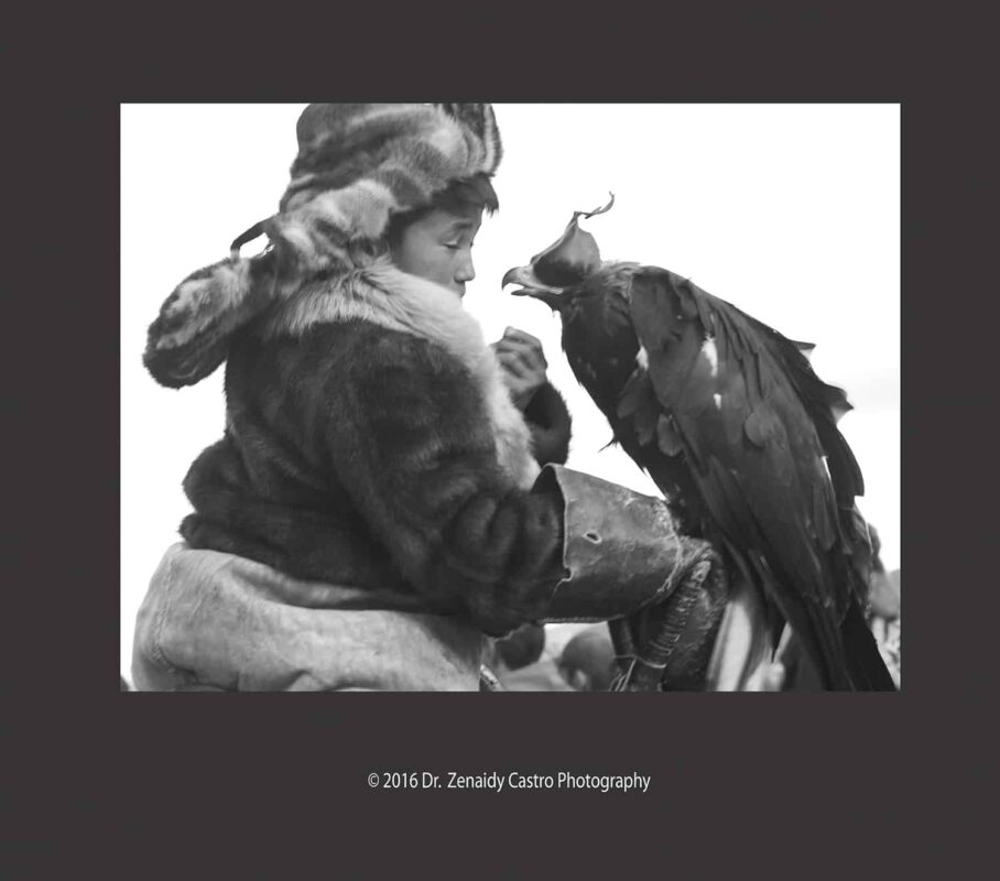 Mongolia’s Kazakh Eagle Hunters, Mongolia Eagle Hunters and their Golden Eagles, Kazakh Eagle Hunters in Mongolia, Eagle Hunters and eagle huntresses of western Mongolia, Mongolian Eagle Hunters & Eagle Hunting, Dr Zenaidy Castro Photography, globetrotting Dentist and award winning Cultural portrait Photographer,