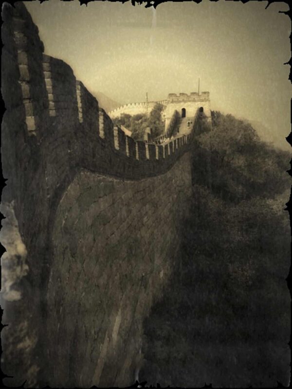 Great Wall of China with Sepia Photography, Great Wall China Sepia photos, Black and White Sepia tone photography