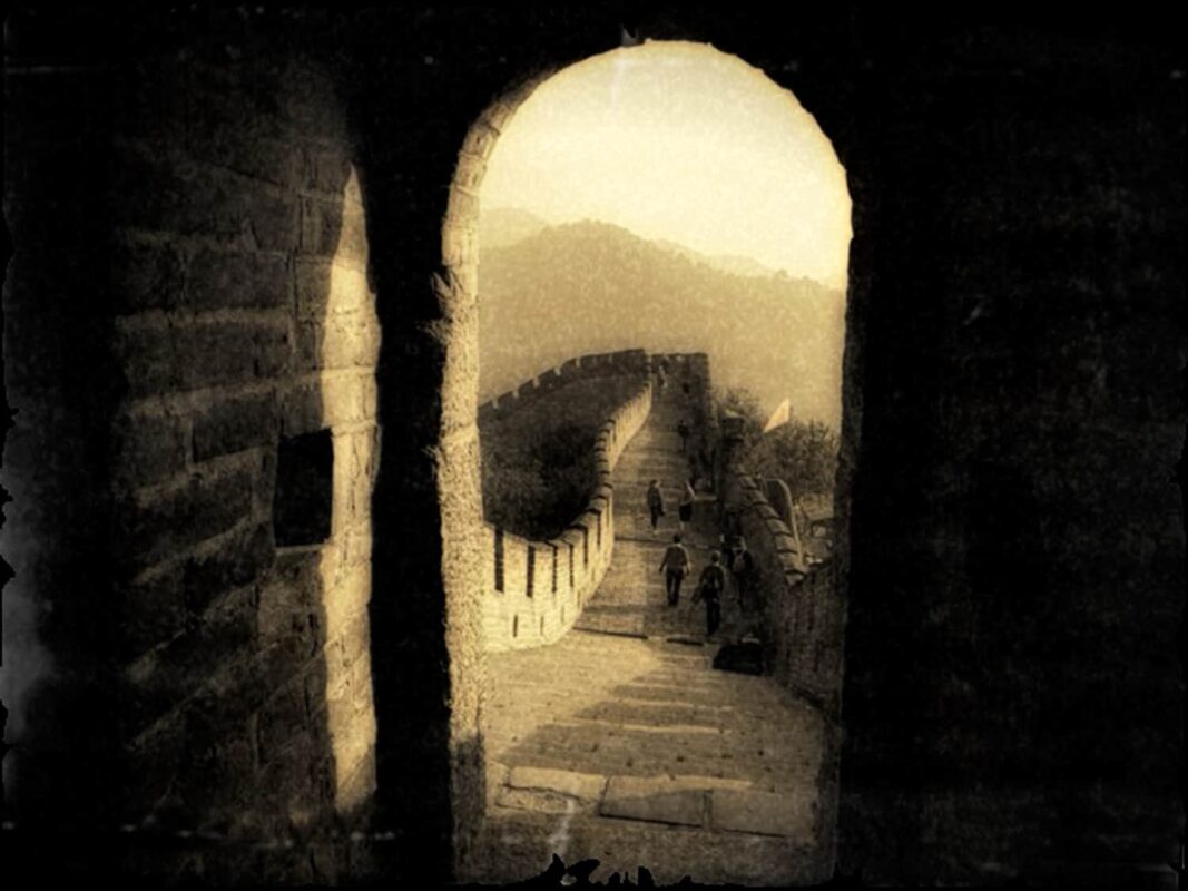 Great Wall of China with Sepia Photography, Great Wall China Sepia photos, Black and White Sepia tone photography