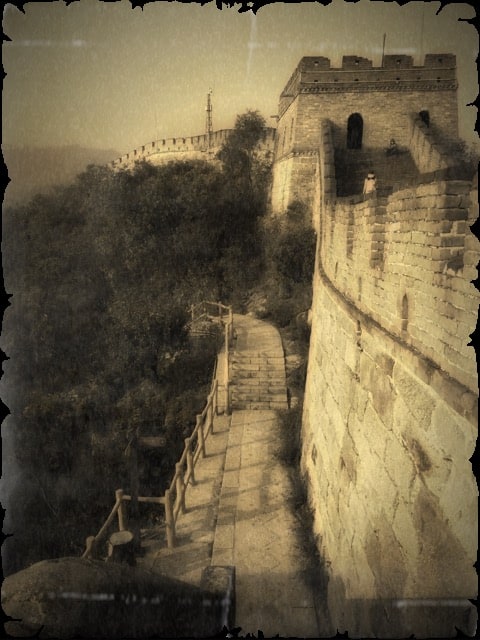 Great Wall of China with Sepia Photography, Great Wall China Sepia photos, Black and White Sepia tone photography