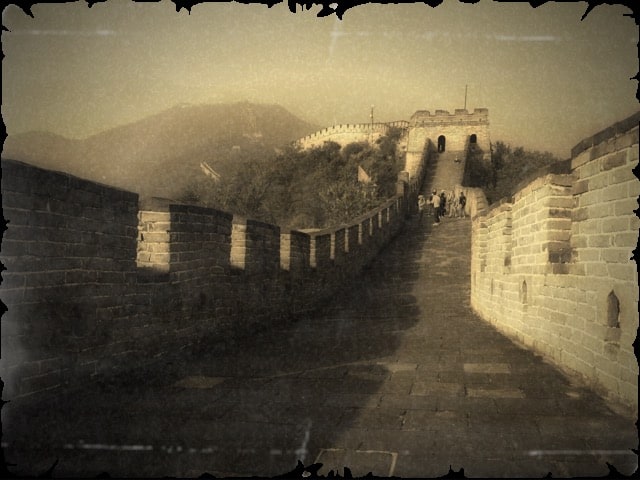 Great Wall of China with Sepia Photography, Great Wall China Sepia photos, Black and White Sepia tone photography