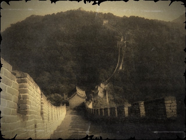Great Wall of China with Sepia Photography, Great Wall China Sepia photos, Black and White Sepia tone photography