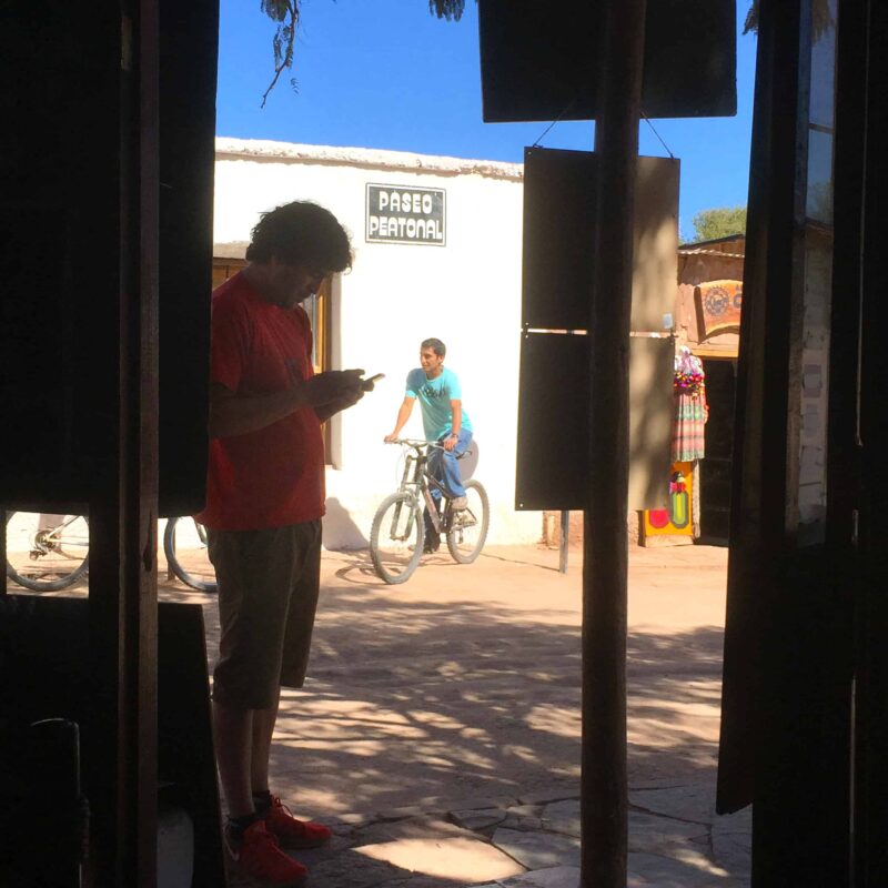 Street Photography in San Pedro de Atacama Chile South America, Street Photos in Town Plaza of San Pedro de Atacama Chile.