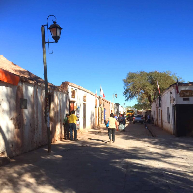 Street Photography in San Pedro de Atacama Chile South America, Street Photos in Town Plaza of San Pedro de Atacama Chile.