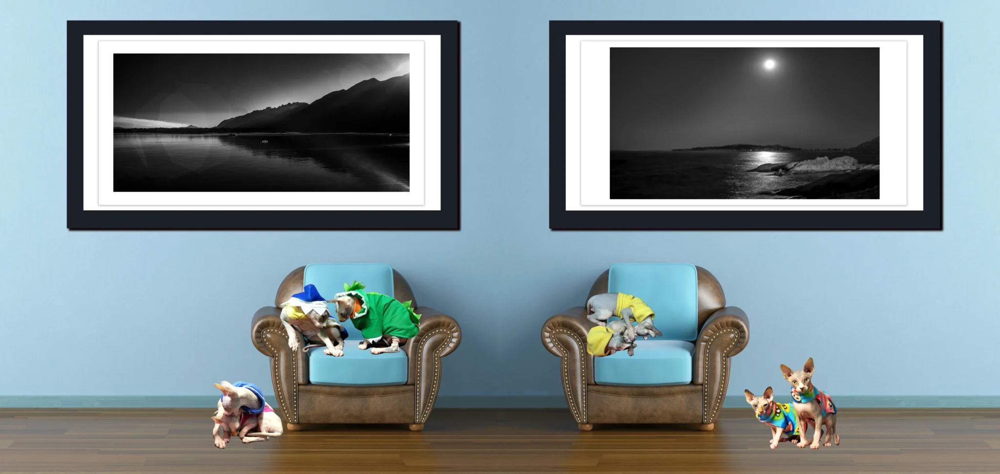 Black and White Chiaroscuro, Tenebrism, Dark Art Landscapes