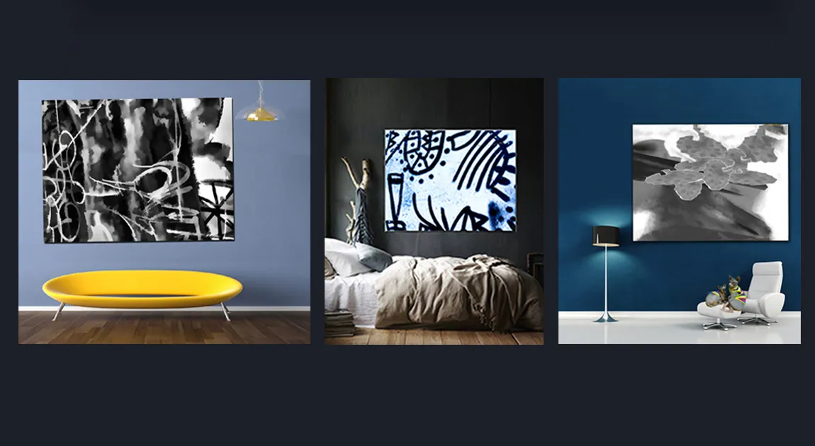 Black White Moden Abstract Wall Art Prints for sale 4