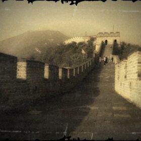 Great Wall of China with Sepia Photography, Great Wall China Sepia photos, Black and White Sepia tone photography